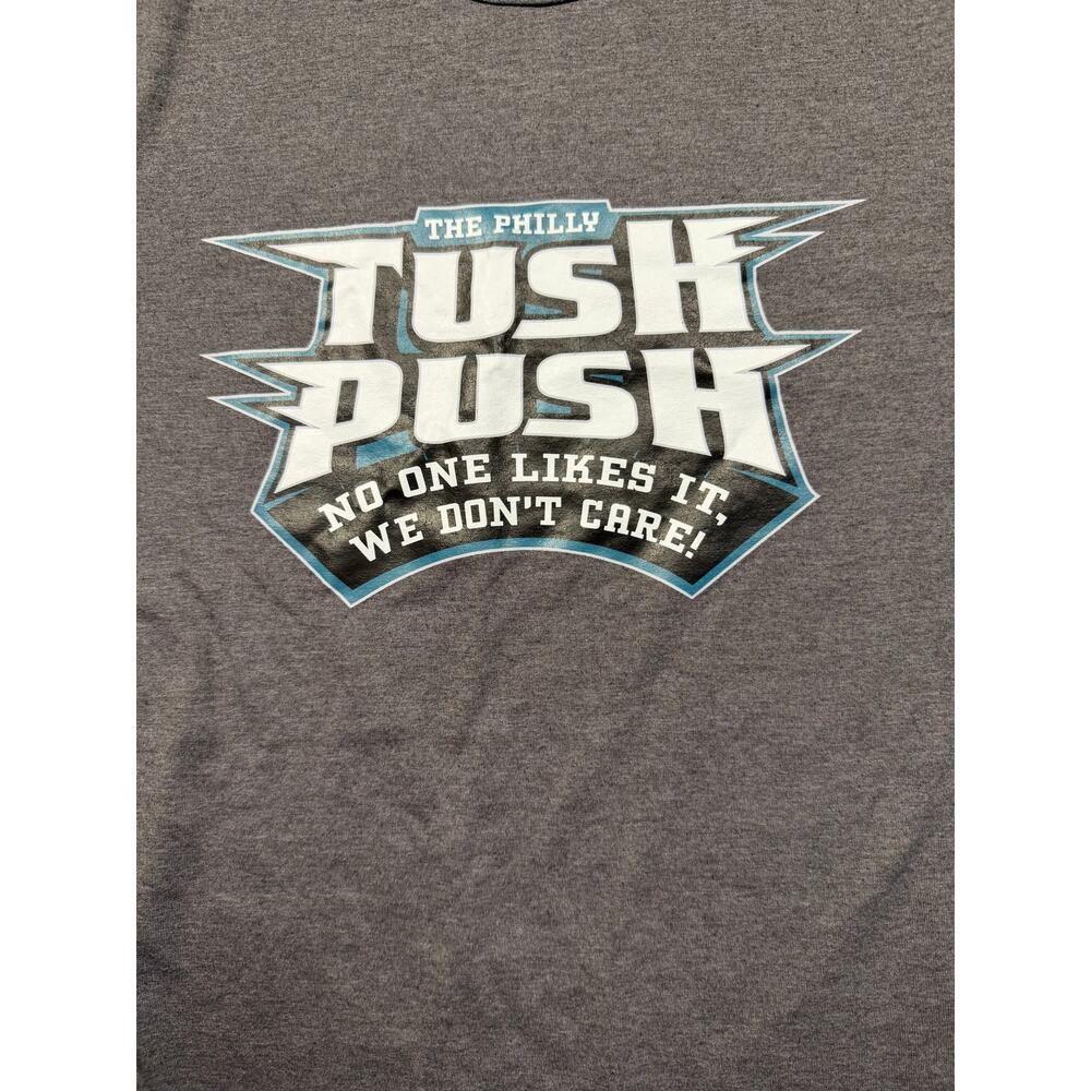 Philly Tush Push T Shirt Mens S Gray Eagles Football Graphic Tee NFL Fan Shirt